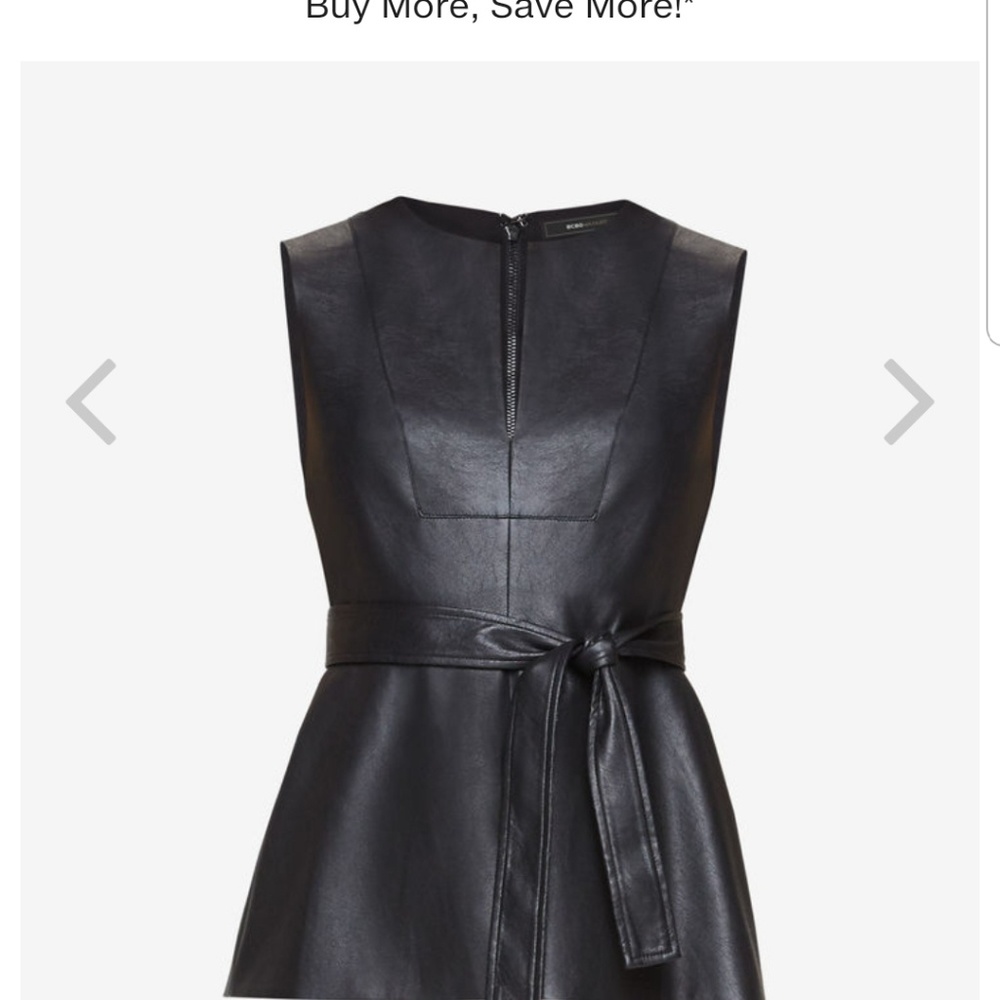 BCBG Black Leather Josslyn top